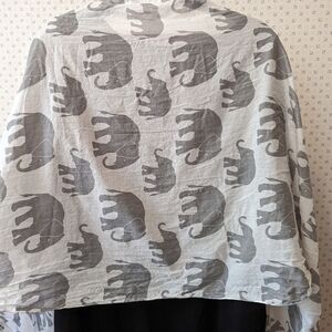 🩶 🐘 Foxy & Winston Scarf organic cotton non toxic ink fair trade wrap cover